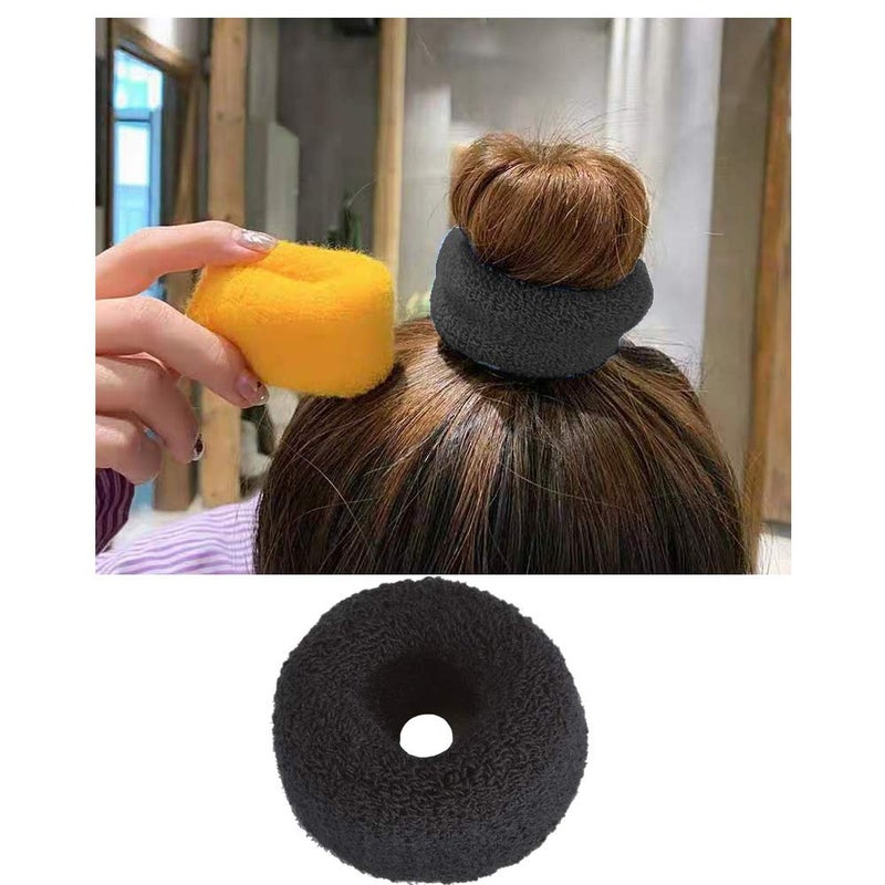Angla 12 Pack Black Terry Cloth Hair Scrunchies Ties for Women - Image 2